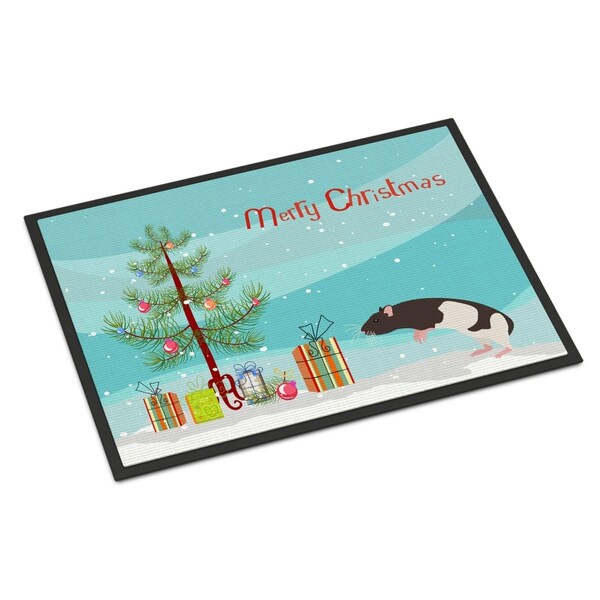 Carolines Treasures 24 x 36 in. Tailless Rat Merry Christmas Indoor or Outdoor Mat CK4476JMAT - main